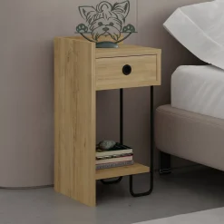 Comodino 1 cassetto quercia 32x30x61h cm - Cedro