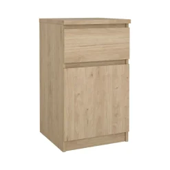 Comodini > Dmora Comodino 1 cassetto rovere 40x40x70h cm - Delfini Marrone Rovere