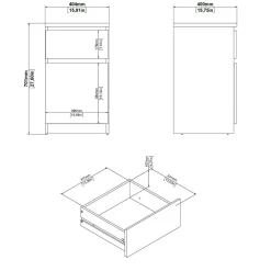 Comodini > Dmora Comodino 1 cassetto rovere 40x40x70h cm - Delfini Marrone Rovere