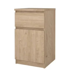 Comodini > Dmora Comodino 1 cassetto rovere 40x40x70h cm - Delfini Marrone Rovere