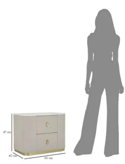 Comodino classico crema e oro 60x40x47h cm - Christov