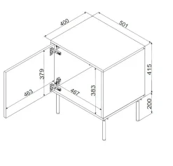 Comodini > Dmora Comodino classico 50x40x61h cm - Set di 2 comodini Ussana Nero