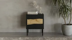 Comodini > Dmora Comodino classico 50x40x61h cm - Set di 2 comodini Ussana Nero