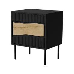 Comodini > Dmora Comodino classico 50x40x61h cm - Set di 2 comodini Ussana Nero