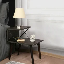 Comodini|Camera Da Letto > Dmora Comodino design 50x40x55h cm - Newton Grigio Cenere