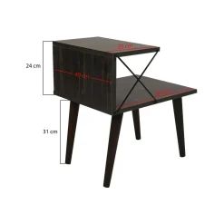 Comodini|Camera Da Letto > Dmora Comodino design 50x40x55h cm - Newton Grigio Cenere