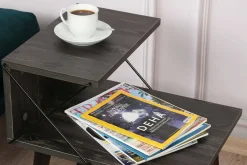 Comodini|Camera Da Letto > Dmora Comodino design 50x40x55h cm - Newton Grigio Cenere