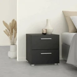 Comodino design nero 40x40x42h cm - Fedora