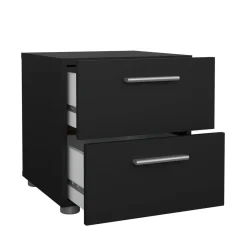 Comodino design nero 40x40x42h cm - Fedora