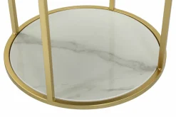 Comodini > Dmora Comodino Gerhard, 42x42 h48 cm, Crema e Bianco Bianco, Bianco Crema