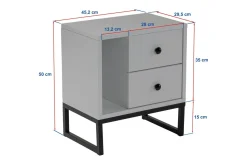 Comodino industrial beige e oro 45x29x50h cm - Rhiannon