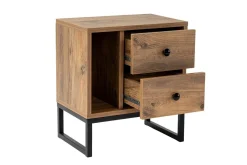 Comodini > Dmora Comodino industrial legno e nero 45x29x50h cm - Rhiannon Nero, Marrone Quercia