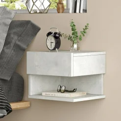 Comodini|Camera Da Letto > Dmora Comodino in legno 40x31x35h cm - Lira Argento