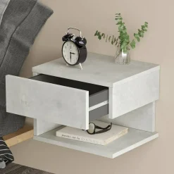 Comodini|Camera Da Letto > Dmora Comodino in legno 40x31x35h cm - Lira Argento