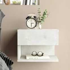 Comodini|Camera Da Letto > Dmora Comodino in legno 40x31x35h cm - Lira Argento