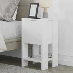 Comodini > Dmora Comodino in legno 43x38x54h cm - Fred Bianco