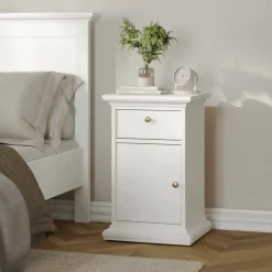 Comodino in legno bianco 43x40x69h cm - Mauricette