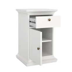 Comodino in legno bianco 43x40x69h cm - Mauricette