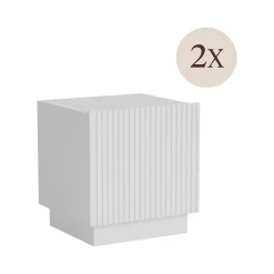 Comodini > Dmora Comodino in legno 50x34x58h cm - Arnad Bianco