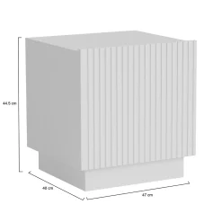 Comodino in legno bianco 47x40x44h cm - Set di 2 comodini Revo