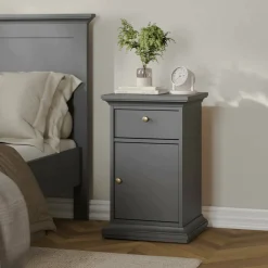 Comodini > Dmora Comodino in legno 50x39x72h cm - Antenati Grigio