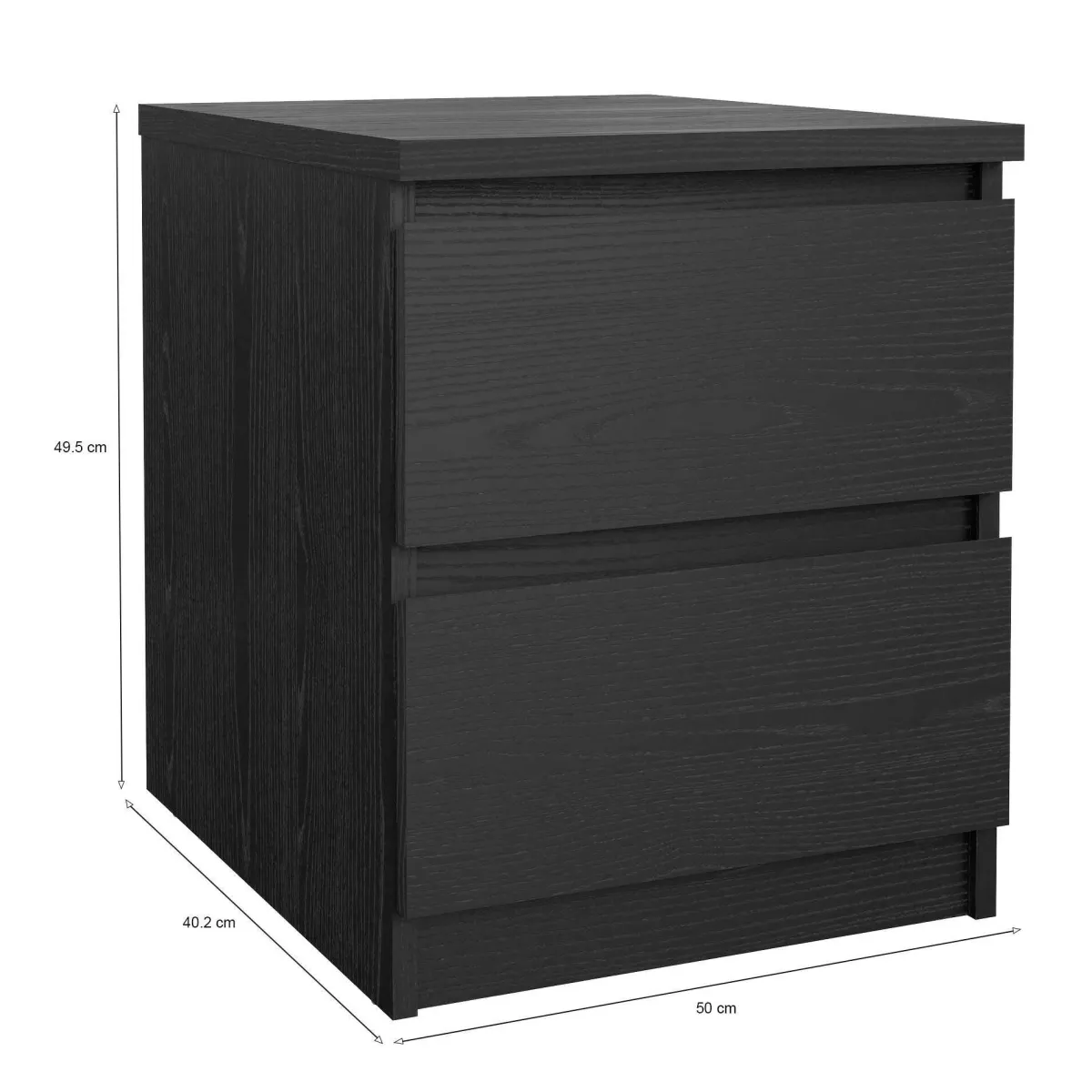 Comodini > Dmora Comodino in legno 50x40x49h cm - Daiki Nero