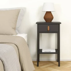 Comodino in legno nero 40x34x70h cm - Inday