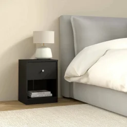 Comodini > Dmora Comodino in legno 37x30x48h cm - Kastri Nero