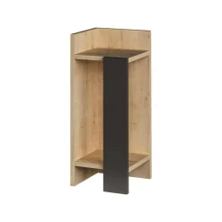 Comodini|Camera Da Letto > Dmora Comodino in legno quercia e antracite 25x27x60h cm - Asterix Nero Antracite, Marrone Quercia