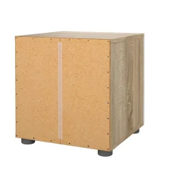 Comodini > Dmora Comodino in legno quercia e bianco lucido 40x40x42h cm - Apolla Bianco Lucido, Marrone Quercia
