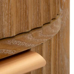 Comodini > Dmora Comodino Marrone Ciliegio oro 2 Cassetti un Ripiano 38x35x52h cm, Apertura Scorrevole - Falile Oro, Marrone Ciliegio