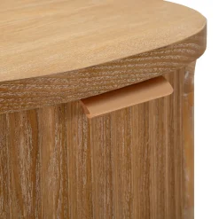 Comodini > Dmora Comodino Marrone Ciliegio oro 2 Cassetti un Ripiano 38x35x52h cm, Apertura Scorrevole - Falile Oro, Marrone Ciliegio