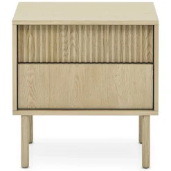 Comodino Marrone Rovere 2 Cassetti un Ripiano 54x40x55h cm, Apertura Scorrevole - Gase