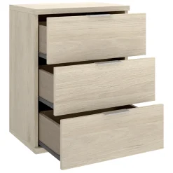 Comodini > Dmora Comodino Marrone Rovere Grigio 3 Cassetti un Ripiano 34x42x57h cm, Piedini abs Antirumore e Antigraffio - Blythe Grigio, Marrone Rovere