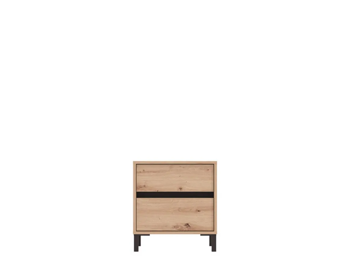 Comodini > Dmora Comodino Marrone Rovere Nodi Nero 3 Cassetti un Ripiano 45x40x63h cm, Apertura Scorrevole - Talana Nero, Marrone Rovere Nodi