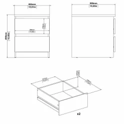 Comodino minimal bianco lucido 50x40x49h cm - Azar