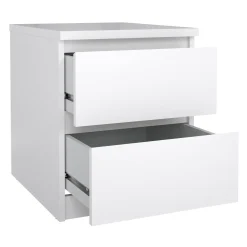 Comodino minimal bianco lucido 50x40x49h cm - Azar