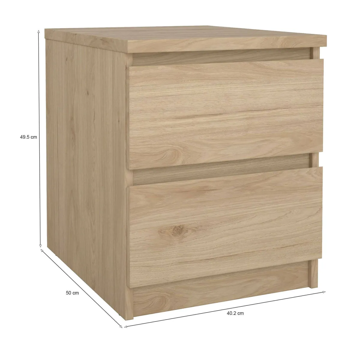 Comodino minimal rovere 50x40x49h cm - Daiki