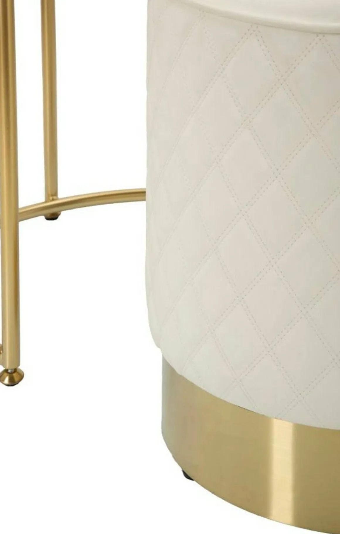 Comodino moderno bianco e oro 52x52x70h cm - Consolle Miscano