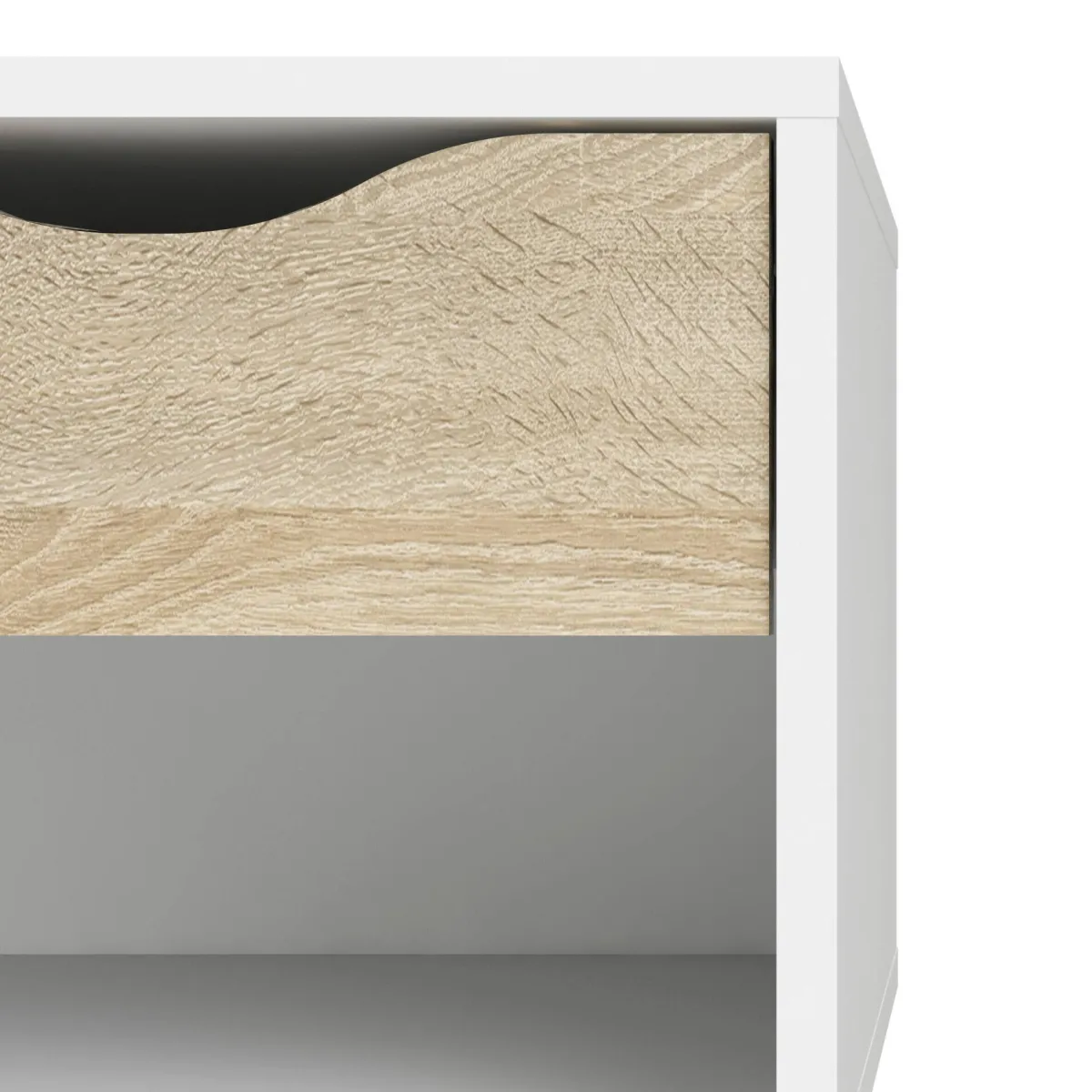 Comodini > Dmora Comodino moderno bianco e quercia 50x39x49h cm - Lucina Marrone, Bianco Quercia