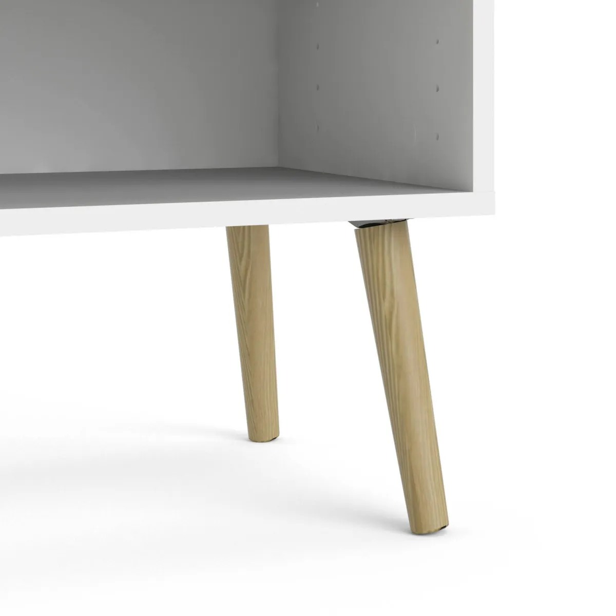 Comodini > Dmora Comodino moderno bianco e quercia 50x39x49h cm - Lucina Marrone, Bianco Quercia