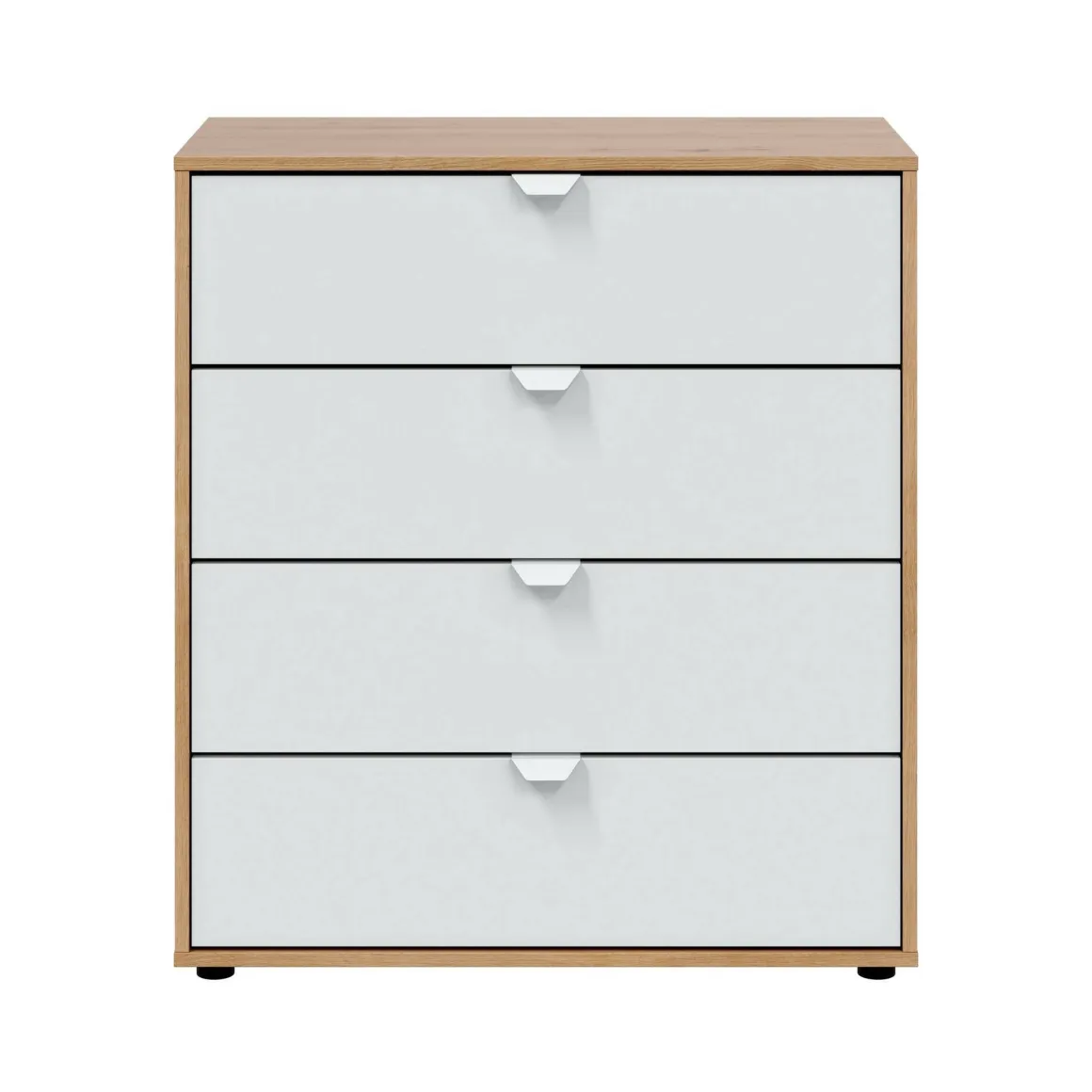 Comodino moderno bianco e rovere nodi 77x40x86h cm - Spinello