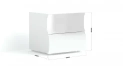 Comodini|Camera Da Letto > Dmora Comodino moderno 50x40x41h cm - Thanatos Bianco Lucido