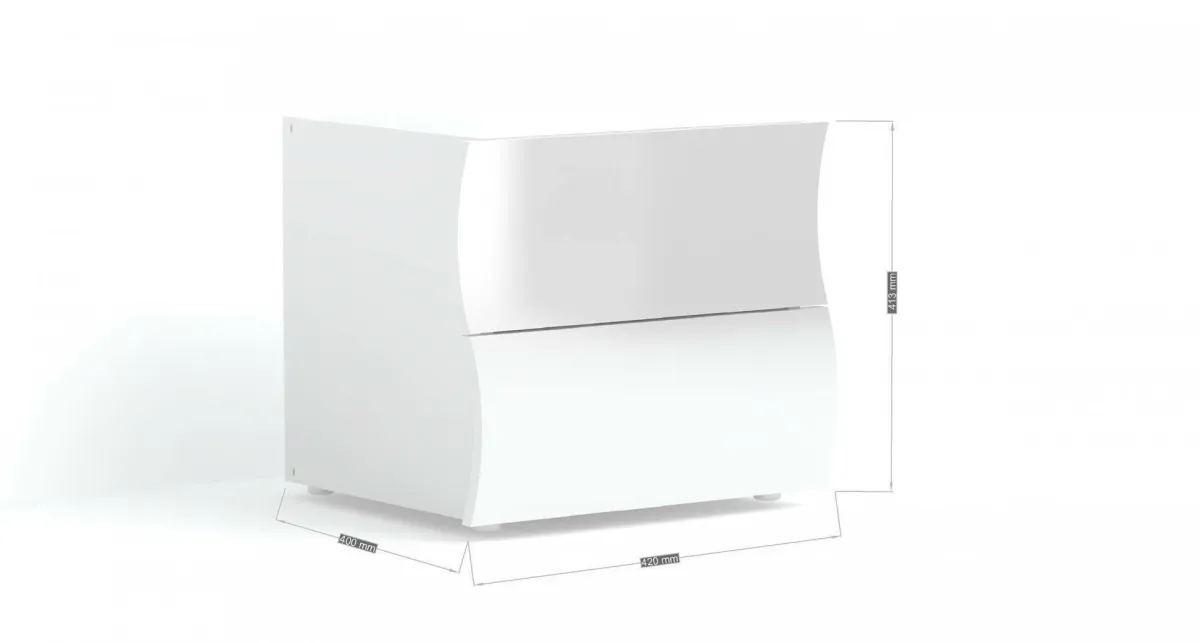 Comodini|Camera Da Letto > Dmora Comodino moderno 50x40x41h cm - Thanatos Bianco Lucido