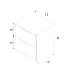 Comodini|Camera Da Letto > Dmora Comodino moderno 39x31x35h cm - Auring Bianco