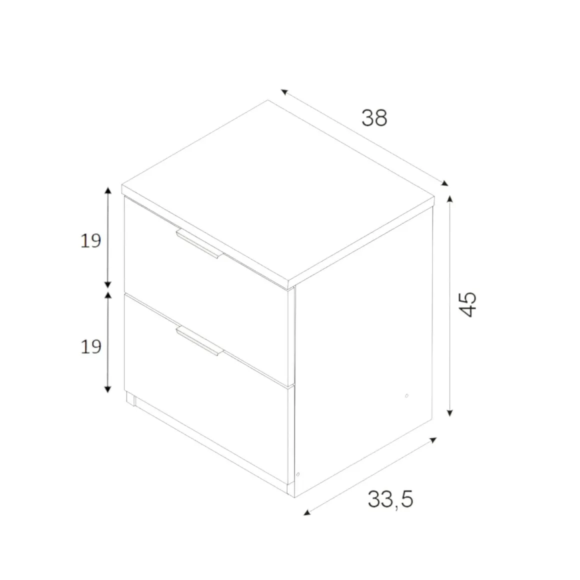 Comodini|Camera Da Letto > Dmora Comodino moderno 39x31x35h cm - Auring Bianco