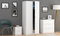Comodini|Camera Da Letto > Dmora Comodino moderno 39x31x35h cm - Auring Bianco
