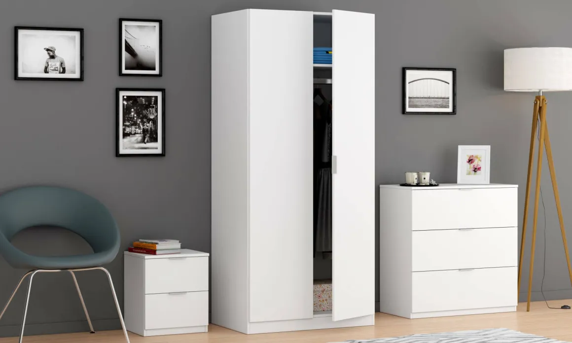 Comodini|Camera Da Letto > Dmora Comodino moderno 39x31x35h cm - Auring Bianco
