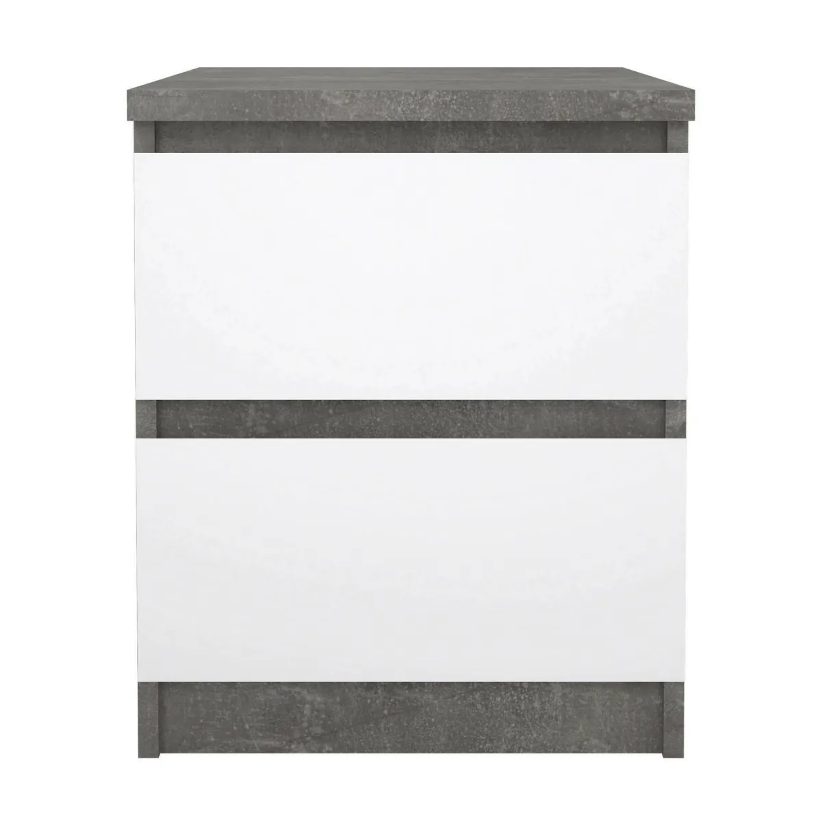 Comodini > Dmora Comodino moderno cemento e bianco lucido 50x40x49h cm - Azar Bianco Lucido, Grigio Cemento