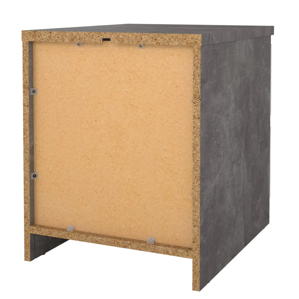 Comodini > Dmora Comodino moderno cemento e bianco lucido 50x40x49h cm - Azar Bianco Lucido, Grigio Cemento